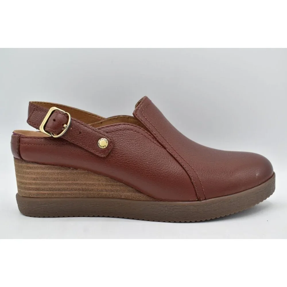 Dansko‎ Womens Size EU 40 US 9.5-10 Sheridan Waterproof Red Leather Wedge Clogs
